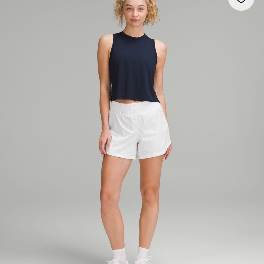 Lululemon Athletica White Athletic Shorts Lightweight Mid-Thigh